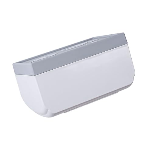 Soporte de Papel Higiénico, Caja de Baborales Montadas en la Pared Espacio de Ahorro de Plástico para el Baño para el Hotel (Rosa Cereza) (Gray)