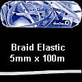 Élastique couture blanc 100 mètres en polyester plat 5 mm pour mercerie