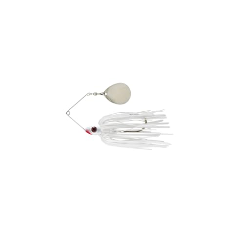 Luck E Strike Redman Spinner Bait by Jimmy Houston, 3/8 Ounce Colorado Spinnerbait, Made in The USA, White
