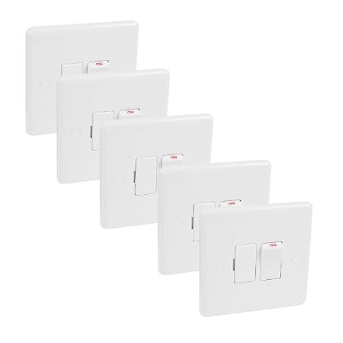 Image of Switched Fuse Spur Connection Unit 13 Amp White Soft Edge Trade Pack x 5