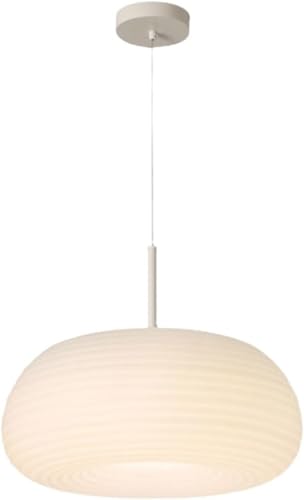 Adjustable Pendant Light with White Round Shade and Metal Body