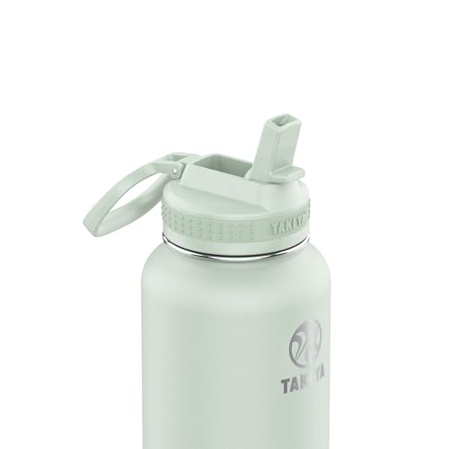 Image of Takeya 32 oz Actives Stainless Steel Water Bottle with Straw Lid - Leakproof, Double-Wall Insulated, Keeps Drinks Cold 24 hrs /Hot 12 hrs, BPA-Free, Powder-Coated, Gym & Travel, Fresh Mint