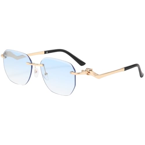 Lunettes de soleil sans monture en métal et verres colorés pour l'été