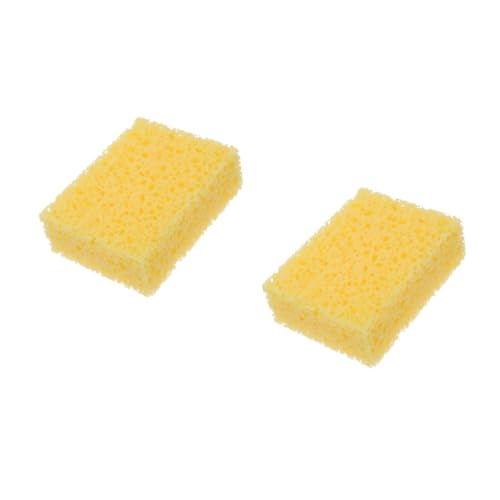 VILLCASE 2 Piezas Herramientas De Alfarería Listeza Bálsamo Estallido Absorbente Almohadilla Vidriar Gel Brillar Productos De Limpieza Líquido Equipo Cepillo para Lechada Yellow Esponja
