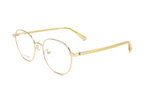 Polaroid D456 Round Eyeglasses for Unisex, 51 mm Size, Gold