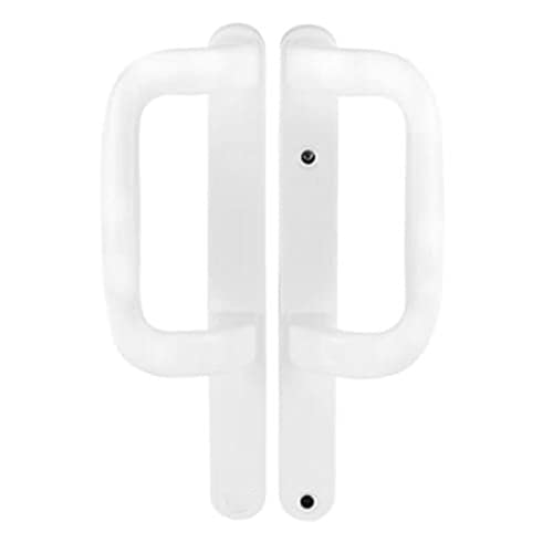 White Trojan Sliding Patio Door Handle Non Locking Dummy Set 154mm Fixing Fully Reversible Patio P Handle