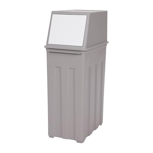 Caneca de basura 30L con tapa gris rectangular