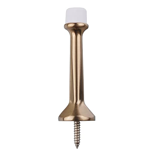 Triumph Hardware 3'' Inch Heavy Duty Solid Rigid Door Stop With Soft Rubber Tip, Zinc Alloy Metal Solid Door Stopper Protect Wall & Door, (Champagne Bronze), (Z81505) #TOP2