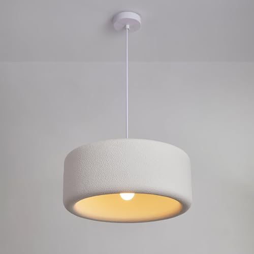 Suspension LED Wabi Sabi D400 E27 blanche en résine texturée de 35 cm