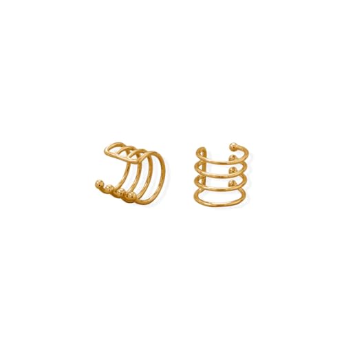 Bague d'oreille quatre rangées en argent doré pour un style urbain chic