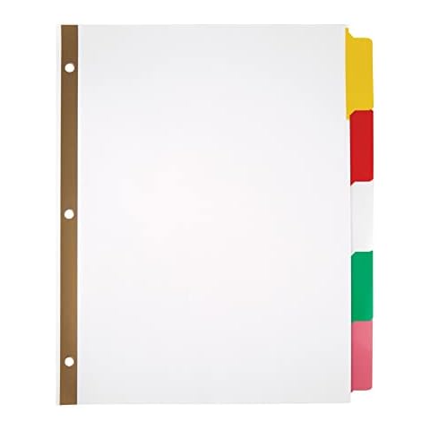 Office Depot Erasable Big Tab Dividers, 5-Tab Cover