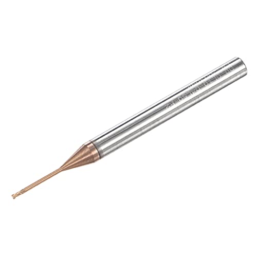Image of uxcell Square Nose End Mill, 0.9mm Solid Carbide AlTiSin Coated Long Reach CNC Router Bits 2 Flutes Milling Cutter with Extended Neck, 10mm Cutting Length 4mm Shank