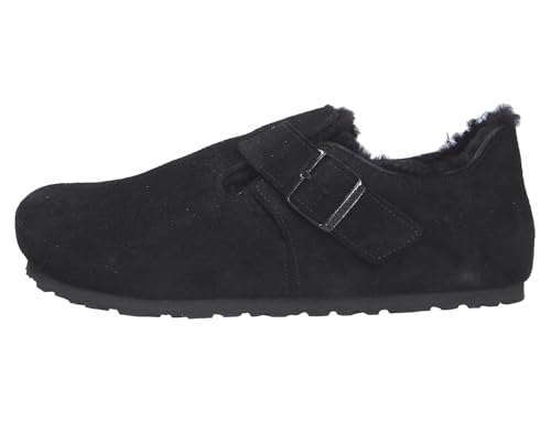 Birkenstock Unisex London Shearling Suede Shearling Black Shoes 10 W / 8 M US2