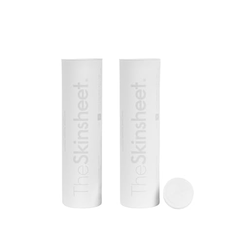 The Skinsheet Cleansing Coins Duo, Two Pack, Skin Towels, Travel Face Towels, Facial Cleansing Wipes, Ultra Soft, Dermatologist-Approved, 100% Biobased Cotton, Made in USA, 24 Count.