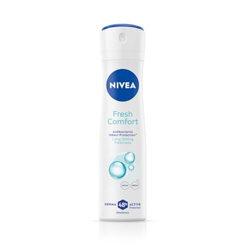NIVEA Fresh Comfort Deodorant, 150ml | 48 H Smooth & Beautiful Underarms| 0% Alcohol | For Women