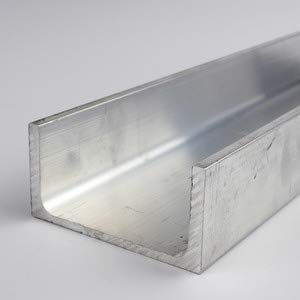 image for Online Metals 6061 Aluminum U-Channel, Unpolished (Mill) Finish, Extru