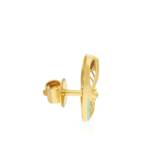 Malabar Gold & Diamonds 22k Yellow Gold Earrings for Women, Girls and Kids | 22 kt (916) BIS Hallmark Gold Stud Earrings for Birthday, Anniversary & Festive Gift - Image 3