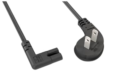UL Listed Right-Angle 6FT Power Cable Replacement for QFX PBX-61160 PBX-152 PBX-151 Portable Bluetooth Party Speaker Samsung P/N 3903-000599 3903-000853 3903-001117 TV 2 Prong AC Power Cord