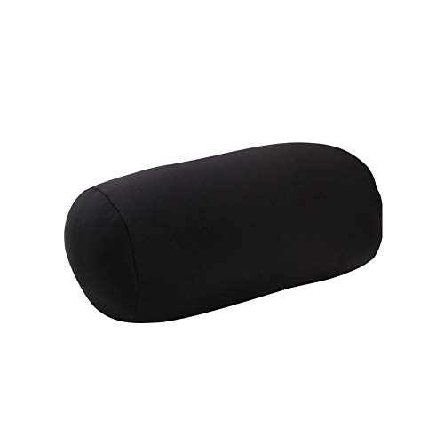 Rocita Viajes Microbead Cuello del Cilindro Almohada Almohada Beanie Grano Micro Bolster Viajes Soporte Lumbar Almohada Cojines de Masaje Bolster Columna (Negro) para su Casa