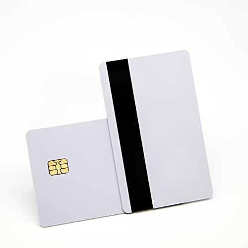 200Pack-SLE4442 Chip Cards w/Hico 2 Track mag Stripe Blank Smart Contact IC Card SLE4442 Cards White Sublimation Printable as Gift Card VIP Card