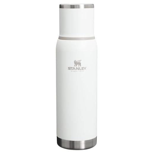 Stanley Adventure-To-Go Vacuum Bottle 1.1 qt | Wide Mouth with Leakproof Cup Lid | Keep Drinks Hot or Cold | Packable for Travel | Insulated Stainless Steel Thermal Bottle | BPA-Free | Frost