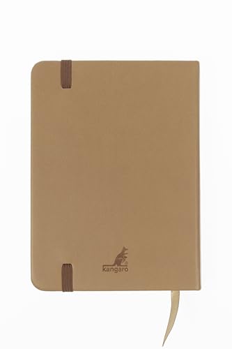 Image of Kangaro Art Sketchbook A6 Taupe PU Hard Cover 80 Sheets 140 g Cream Paper with Elastic Band and Ribbon