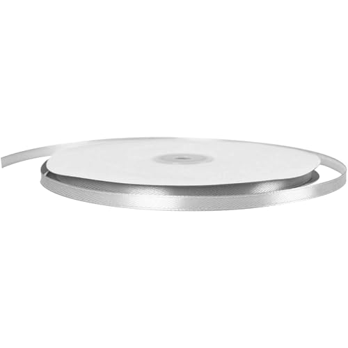Ruban gris argenté de 6 mm d'épaisseur pour emballage cadeau, 91,4 m, ruban de satin gris pour...