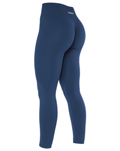 AUROLA Dream Collection Workout Leggings for Women High Waist Seamless Scrunch Athletic Pants Set(Black+Naval Academy) S - Afbeelding 4