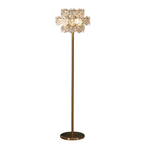 CCXXYGWJ Lámpara de pie de cristal americano con hierro forjado y casquillo E27 LED