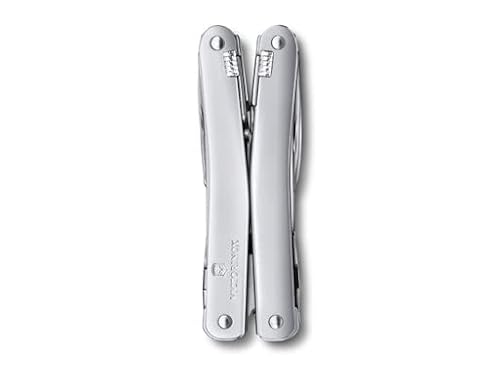 Victorinox Swiss Tool Spirit X Swiss Army Pocket Knife, Large, Multi Tool, 24 Functions, Locking Blade, Case, Silver #TOP1