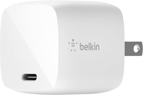 Image of Belkin USB C Charger Block 30W - GaN Power Delivery - Fast Charging USB-C Charger for iPhone 17, Air, Pro, Pro Max, MacBook, iPad, AirPods, Apple Watch, Nintendo Switch 2 - White (Pack of 6)