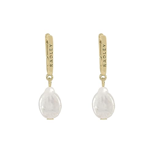 Radley Women's Gold Plated Genuine Freshwater Pearl Drop Hoop Earrings RYJ1380S