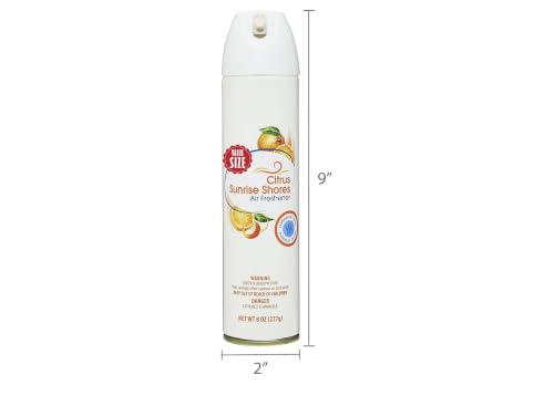 Aerosol Air Freshener Citrus Sunrise Shores Scent 8 oz – Long Lasting Odor Eliminator Spray for Home Bathroom Office, Fresh Citrus Room Spray, Instant Deodorizer, Easy Spray (Pack of 3) - Image 2
