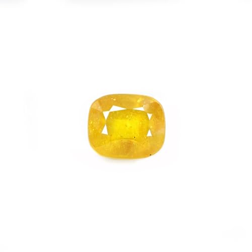 Saphir jaune naturel de Thaïlande 6.94 carats, une gemme d'exception en taille coussin pour joaillerie