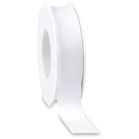 finemark 25 m x 25 mm Dekoband Love Nature Weiss Geschenkband Schleifenband Band umweltfreundlich Recycled aus 100% recyceltem Material ehemalige Flaschen aus dem Mittelmeer Cover