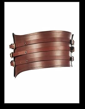 Medieval Roman Gladiator Armor Belt, Triple Leather Waist Belt, Brown One Size2