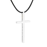 BBXBD Cross Necklace Mens Leather Necklace Stainless Steel Clasp 20 22 24 Inch 2MM leather cord necklace for men Width Black Rope Necklace Cord Birthday Valentine's Thanksgiving Day Xmas Parent plot