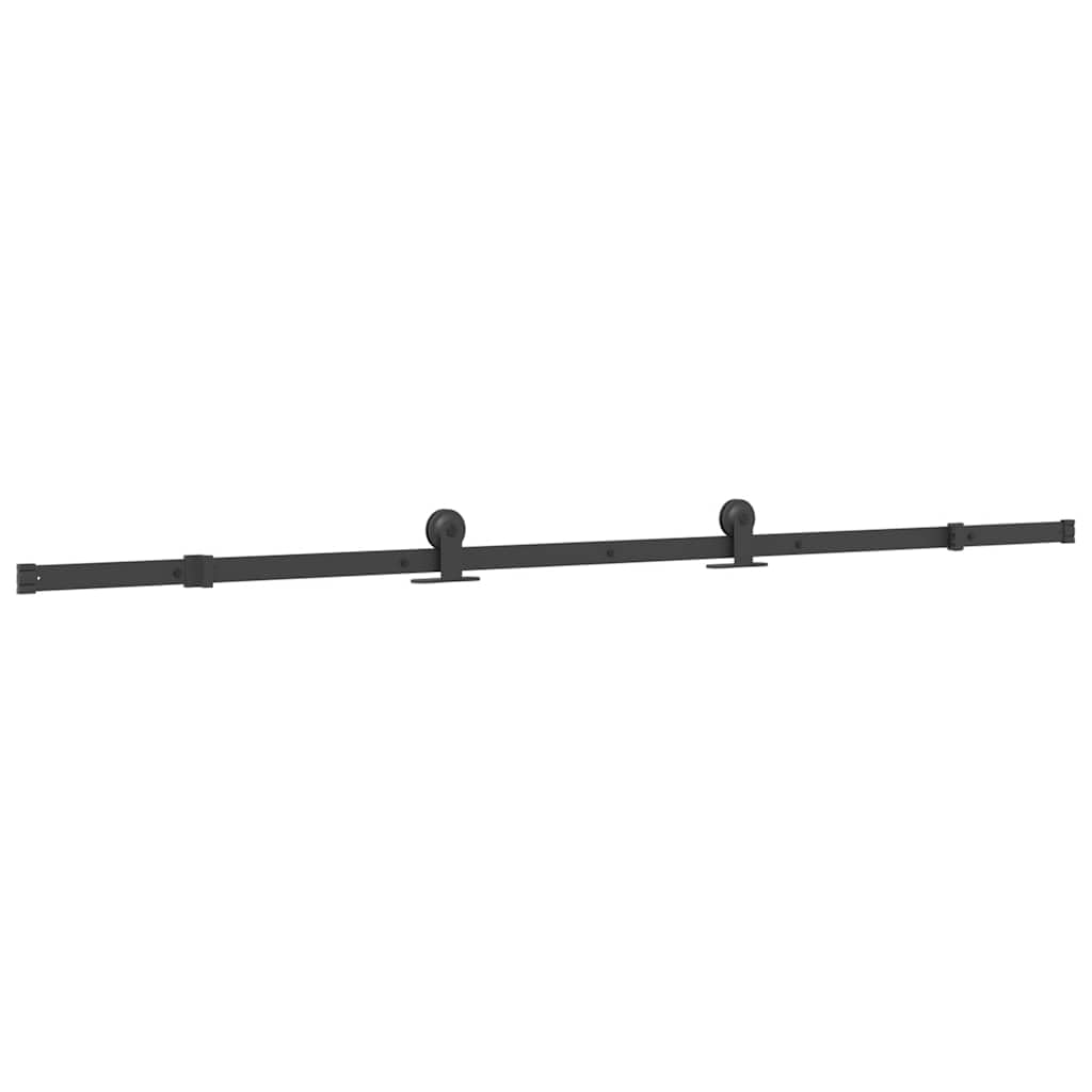 Juego completo de puerta corredera 90 x 205 cm vidrio templado aluminio negro | Puerta corredera de cristal para ahorrar espacio para dormitorio y sala de estar, incluye un sistema de rieles robustos.
