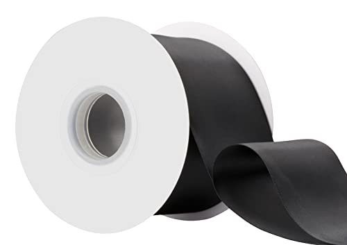Ribbonitlux 75mm Wide Double Face Satin Ribbon 22 Meters (030-Black, Set for Bow Party Decor, Sewing Applications, Wedding and Craft - Image 2
