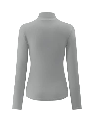 Image of Kindcall Womens Slim Fitted Mock Turtleneck Tops Long Sleeve Lightweight Base Layer Shirts