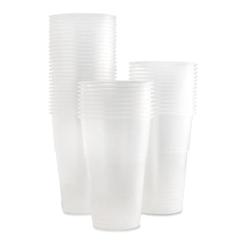 Caterserve Large Plastic Gl - Beer Cups Made from Clear PP (Full Pint-568ml-50Pcs)