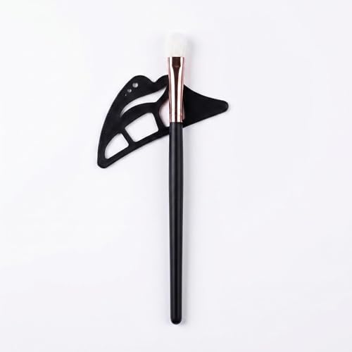 Thireefleur Eye Makeup Silicone Stencil and Blending Brush Set, Eyeliner Guide with Dense Cruelty-Free Bristles, Beginner Friendly (Black)