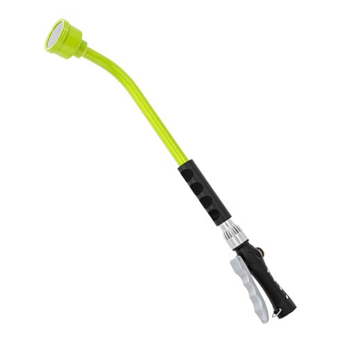 RESTMO Heavy Duty Full Metal 24 Inches Watering Wand Gentle Soft Full Shower Sprayer Wand with Lockable Front Trigger Hose Wand for Hanging Baskets Shrubs Plants Flowers Garden and Lawn Green