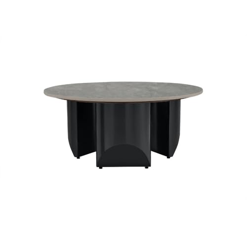 Image of Wakefit Kopi Coffee Table I Marble Finish I Vitrified Tile Top I Omani Grey