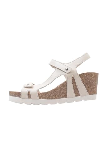 Panama Jack COMFORTABLE AND STYLISH WOMEN'S VAREL B3 BEIG LEATHER SANDAL, Raw B003, 8 UK