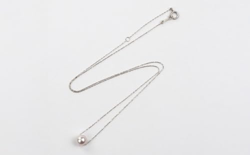 真珠 一粒 ネックレス 6.0-6.5mm K18WG(857)