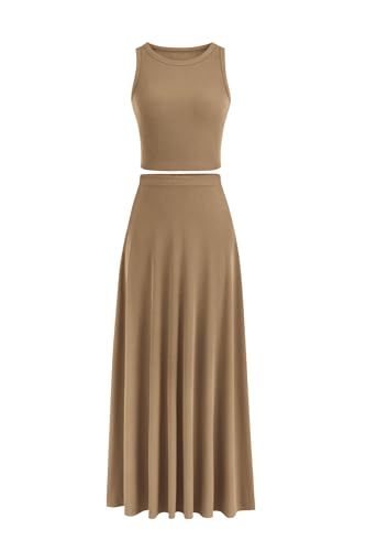 PRETTYGARDEN Women's 2 Piece Maxi Skirt Sets...