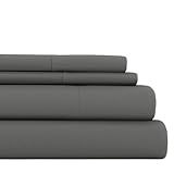 Beckham Hotel Collection Luxury Soft Brushed Microfiber 4 Piece Bed Sheet Set Deep Pocket - Full - Gray