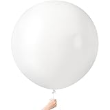 LovesTown 4PCS Giant Balloons - 36inch White Latex Balloons for Wedding, Engagement, Graduation & Anniversary Decorations