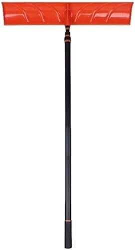 Pelle à neige en acier avec manche en bois haute résistance couleur orange 120 cm